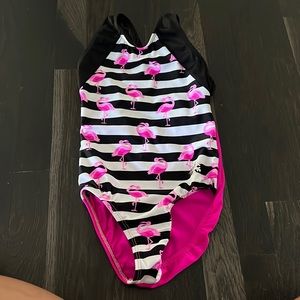 Child Large Snowflake Designs Flamingo Leotard